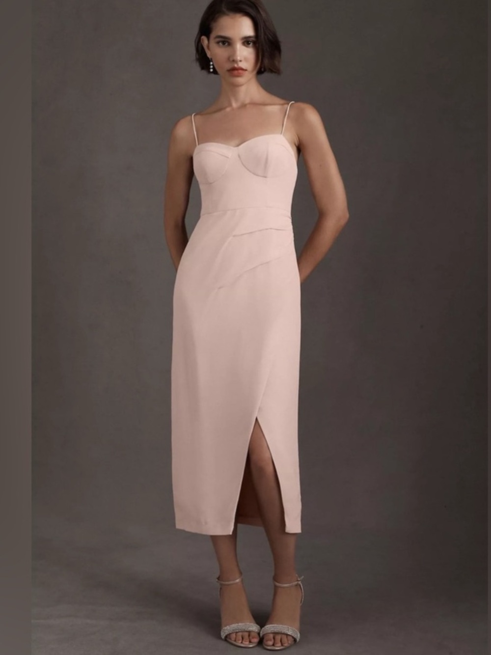 BHLDN Anthropologie Emanuelle Georgette Dress NEW Size 8 Blush Pink